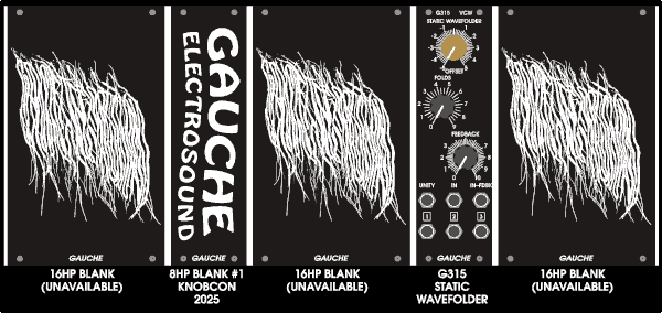 64Hp Row of Gauche Eurorack modules